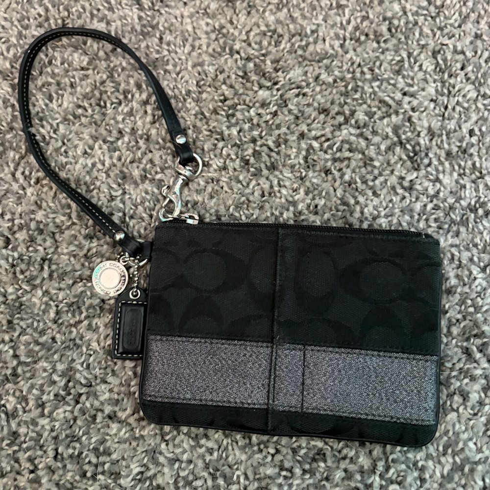Coach Black and Gray Wristlet